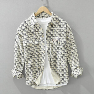 Men's Letter Print Long Sleeve Shirt - 2024 Spring Casual Loose Fit