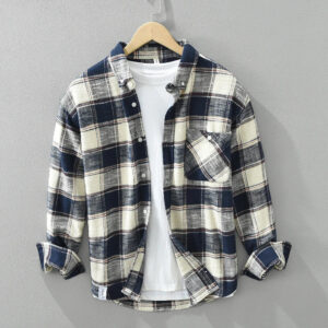 Men's 2024 Spring Plaid Shirt - Loose Long Sleeve Casual Streetwear