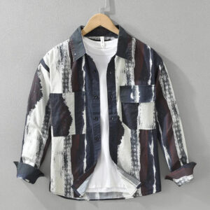 2024 Autumn New Printed Cotton Long Sleeve Shirt for Men - Oversize M-3XL